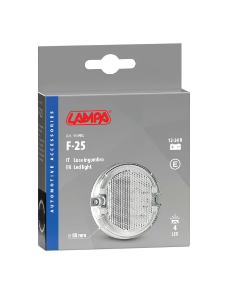 Luce ingombro perimetrale tonda 4 Led 12 24V Bianco