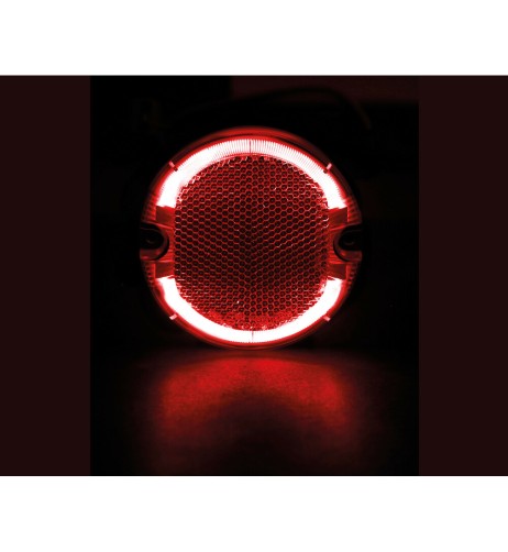 Luce ingombro perimetrale tonda 4 Led 12 24V Rosso