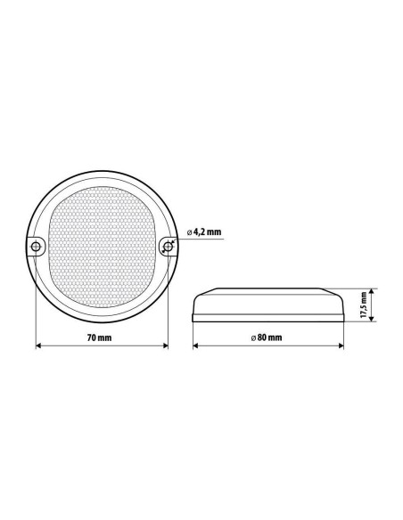 Luce ingombro perimetrale tonda 4 Led 12 24V Rosso