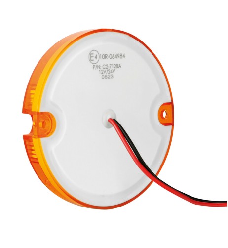 Luce ingombro perimetrale tonda 4 Led 12 24V Arancio