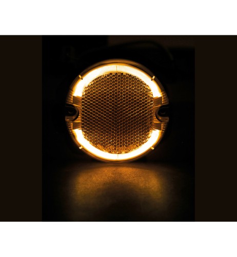Luce ingombro perimetrale tonda 4 Led 12 24V Arancio