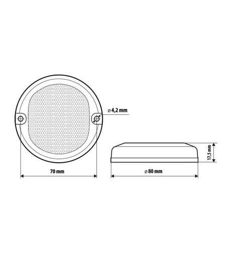 Luce ingombro perimetrale tonda 4 Led 12 24V Arancio