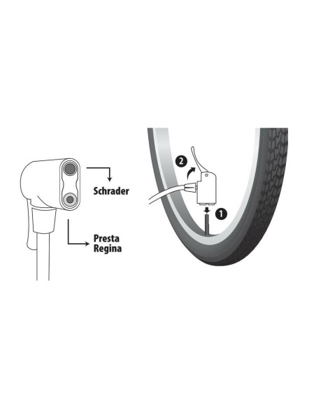 Pompa a piede per bici portatile compatta