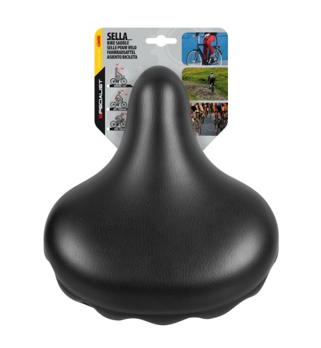 Sella bicicletta city relax doppia molla S7 280x245mm nero
