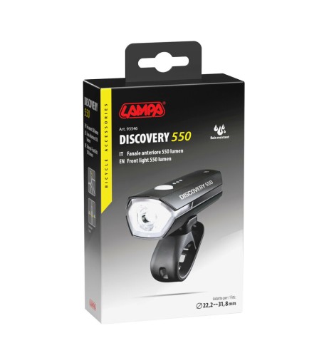 Fanale anteriore Bici a Led ricaricabile USB Discovery 550lm
