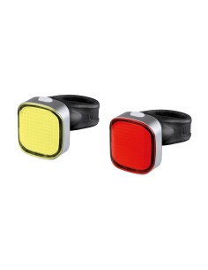 Kit fanale anteriore e posteriore Bici Square Led ricaricabili USB