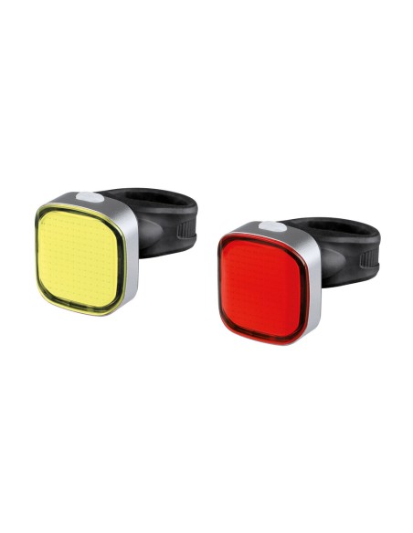 Kit fanale anteriore e posteriore Bici Square Led ricaricabili USB