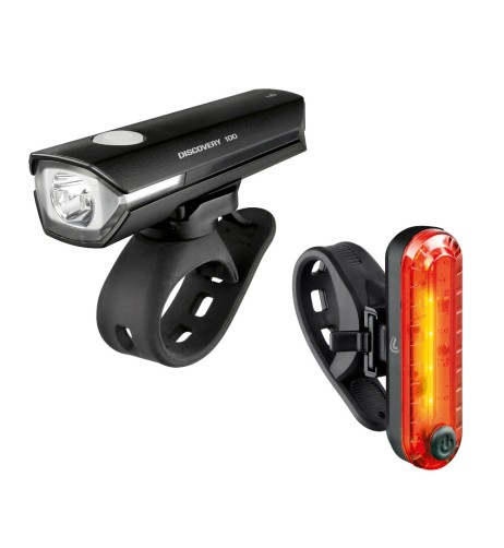 Kit fanale anteriore e posteriore Bici Discovery Led ricaricabili USB