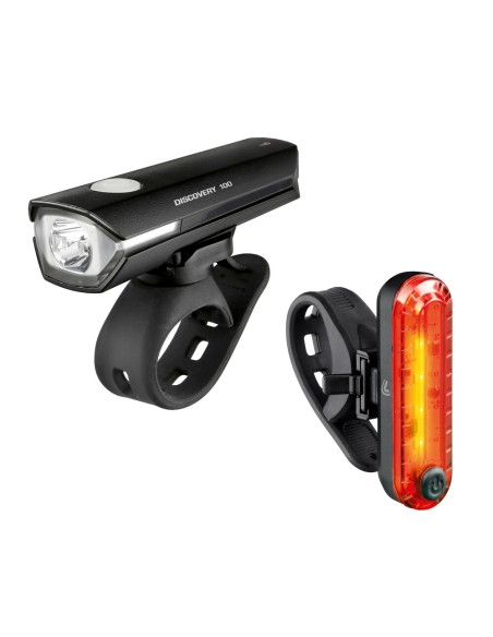 Kit fanale anteriore e posteriore Bici Discovery Led ricaricabili USB