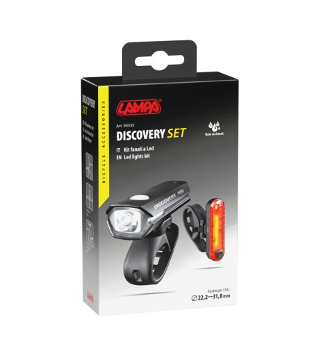 Kit fanale anteriore e posteriore Bici Discovery Led ricaricabili USB