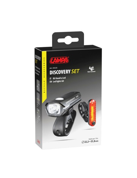 Kit fanale anteriore e posteriore Bici Discovery Led ricaricabili USB
