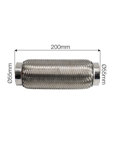 Raccordo flessibile in maglia di acciaio inox per sistemi di scarico diam 2