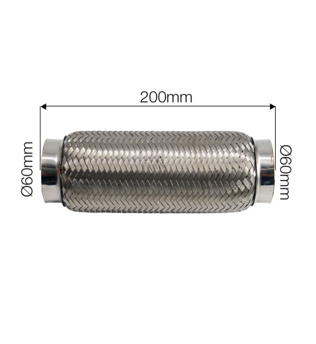 Raccordo flessibile in maglia di acciaio inox per sistemi di scarico diam