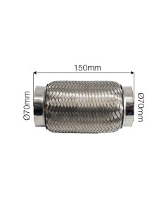 Raccordo flessibile in maglia di acciaio inox per sistemi di scarico diam 2