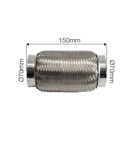 Raccordo flessibile in maglia di acciaio inox per sistemi di scarico diam