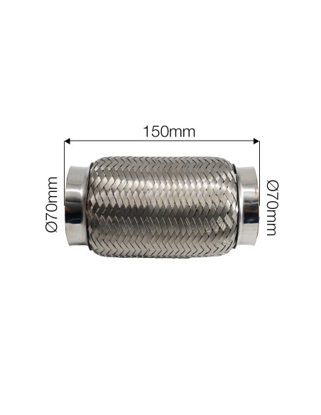 Raccordo flessibile in maglia di acciaio inox per sistemi di scarico diam