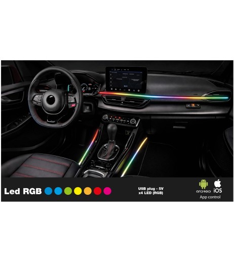 Atmosphere kit fibra ottica RGB interni con controllo app 110cm 75cm