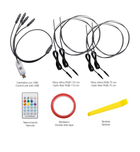 Atmosphere kit fibra ottica RGB interni con controllo app 110cm 75cm