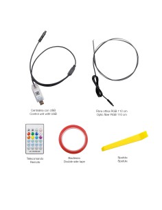 Atmosphere kit fibra ottica RGB interni con controllo app 110cm 2