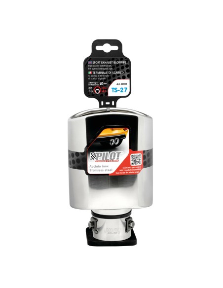 Terminale scarico universale inox singolo TS 27 33 41mm