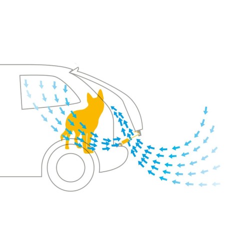 Gancio bloccaggio bagagliaio auto per ventilazione abitacolo