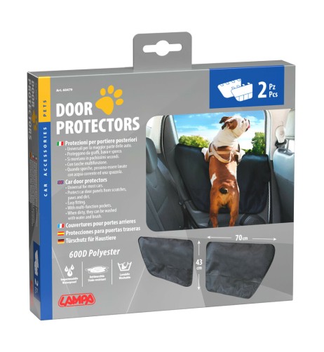 Coppia di protezioni animali per portiere posteriori auto