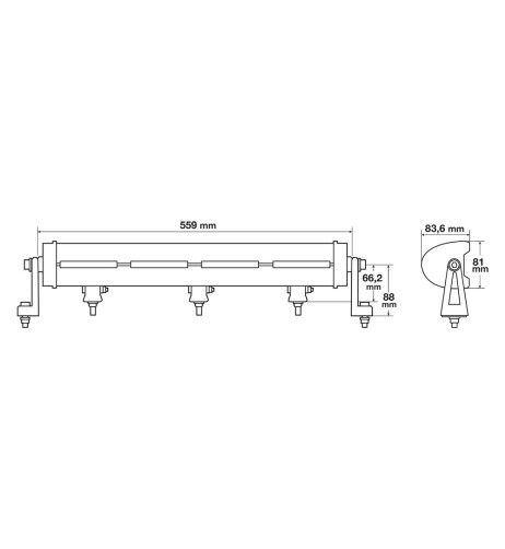 Barra a Led light bar biluce 2 funzioni 10 30V 559mm 10800lm IP68