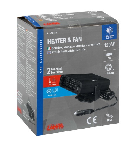 Scaldino sbrinatore e ventilatore 12V 150W