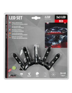 Set strisce decorative interno esterno 5x3 led 12V rosso 2