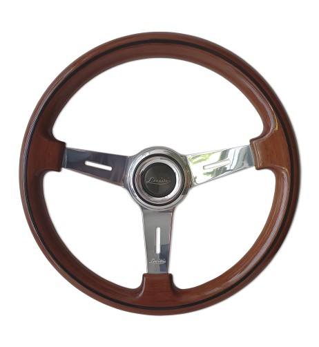 Volante universale vintage Luisi Mugello Classico II 370mm in mogano