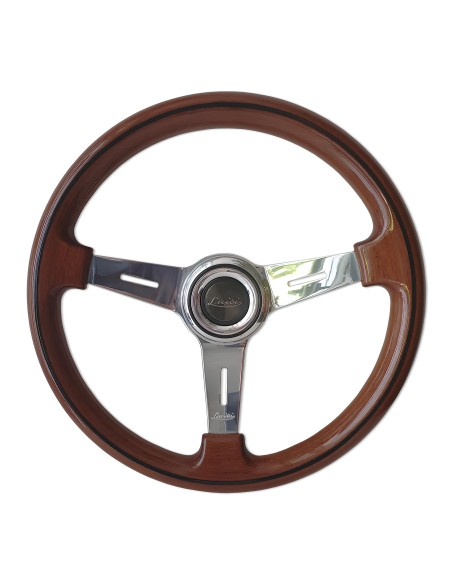 Volante universale vintage Luisi Mugello Classico II 370mm in mogano