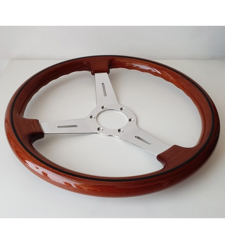 Volante universale vintage Luisi Mugello Classico II 370mm in mogano