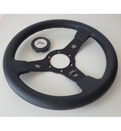 Volante universale Luisi Falcon 31 310mm in tanegum nero con razza nera