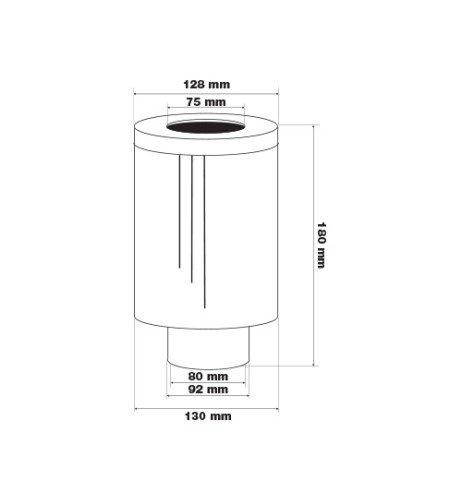 Filtro Aria auto Universale biconico ingresso 80mm 128x180mm