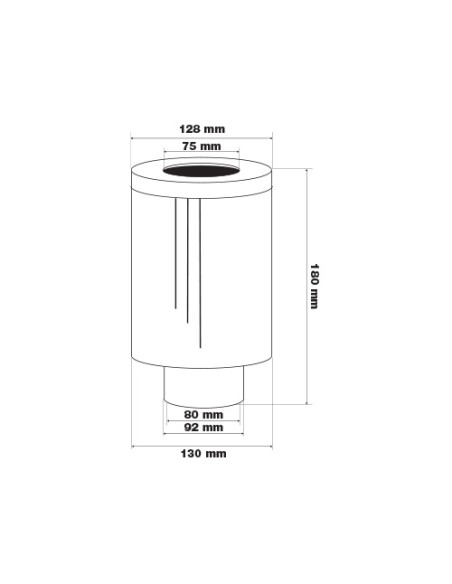 Filtro Aria auto Universale biconico ingresso 80mm 128x180mm