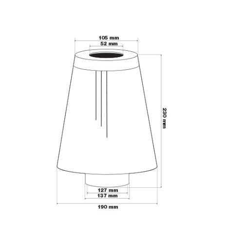 Filtro Aria auto Universale biconico ingresso 125mm 190x230mm