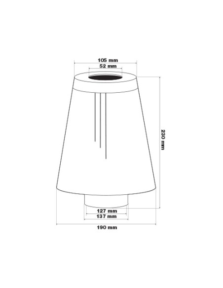 Filtro Aria auto Universale biconico ingresso 125mm 190x230mm
