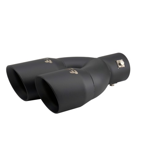 Terminale scarico universale inox nero doppio inclinato disassato 63mm TRX