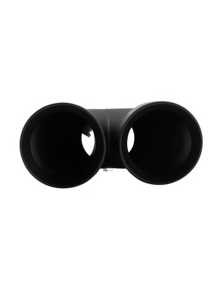 Terminale scarico universale inox nero doppio inclinato disassato 63mm TRX