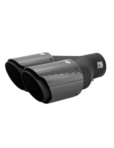 Terminale scarico universale carbonio e acciaio doppio disassato 66mm TRX 1