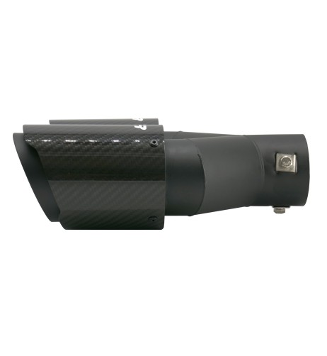 Terminale scarico universale carbonio e acciaio doppio disassato 66mm TRX 1
