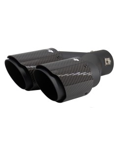 Terminale scarico universale carbonio e acciaio doppio disassato 66mm TRX 1