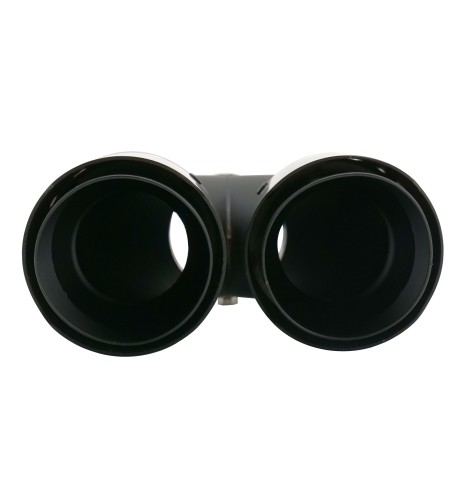 Terminale scarico universale carbonio e acciaio doppio disassato 66mm TRX 1