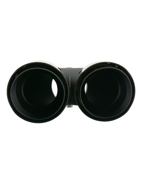 Terminale scarico universale carbonio e acciaio doppio disassato 66mm TRX 1