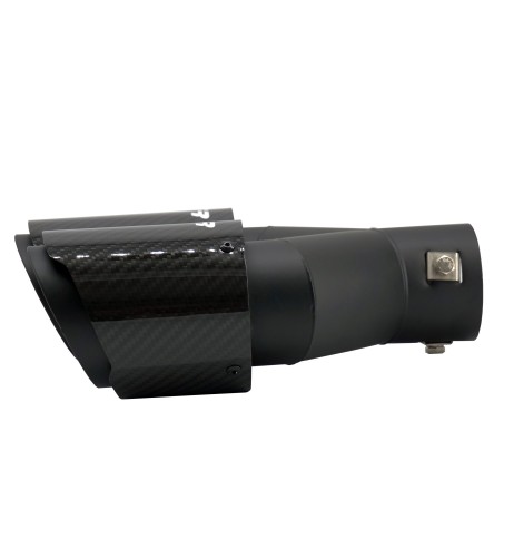Terminale scarico universale carbonio e acciaio doppio disassato 66mm TRX 1