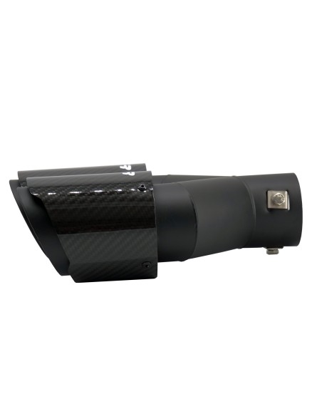 Terminale scarico universale carbonio e acciaio doppio disassato 66mm TRX 1
