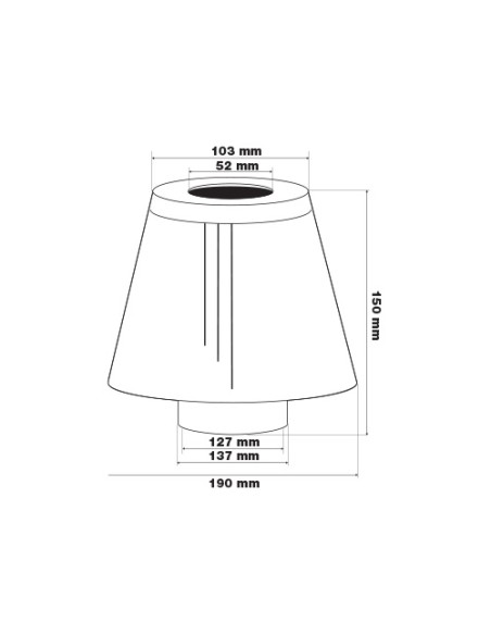 Filtro Aria auto Universale biconico ingresso 125mm 150x190mm
