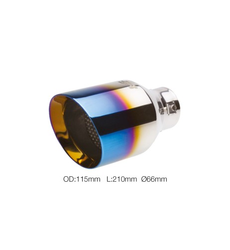 Terminale scarico universale titanium look singolo rotondo inclinato TRX 20