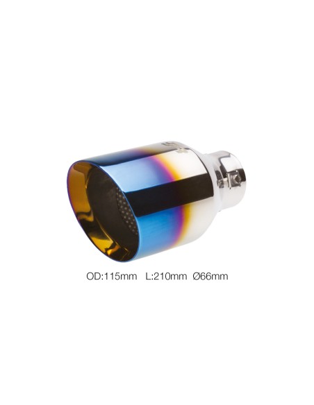 Terminale scarico universale titanium look singolo rotondo inclinato TRX 20