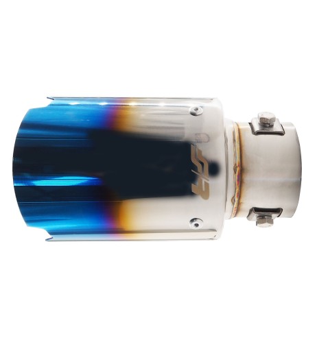 Terminale scarico universale titanium look singolo rotondo inclinato TRX 11